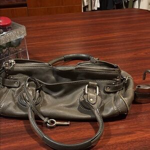 Chloe Stylish Gray Leather Handbag